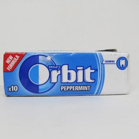 ORBIT SUGAR FREE PEPPERMINT CHEWING GUM  X 10