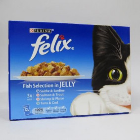 FELIX  CAT FOOD FISH x12 POUCHES 100gr