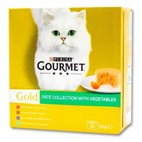 PURINA GOURMET GOLD PATE WITH VEGETABLE 85gX 8