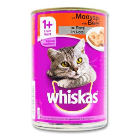 WHISKAS BEEF CHUNKS CANNED CAT FOOD 400gr