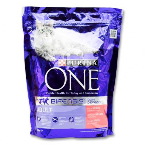 PURINA ONE CAT DRY FOOD ADULT SALMON & WHOLE GRAINS 800g