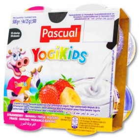 PASCUAL STRAWBERRY & BANANA YOUGHT FLAVOUR  X 4 X 125gr
