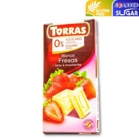 TORRAS NO ADDED SUGARS WHITE CHOCOLATE WITH STRAWBERRY 75gr