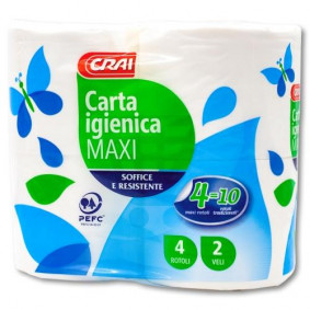 CRAI 2PLY TOILET PAPER MAXI ROLL X 4 PACK