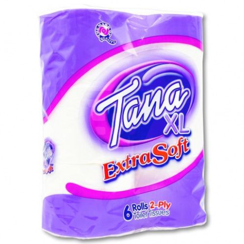 TANA XL EXTRA SOFT TOILET PAPER ROLL 2PLY - 6PACK