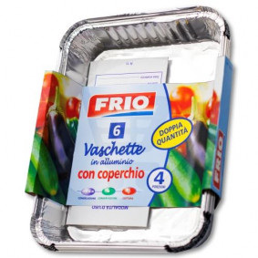 FRIO FOILTRAY CONTAINERS + LID X6(23X18cm)