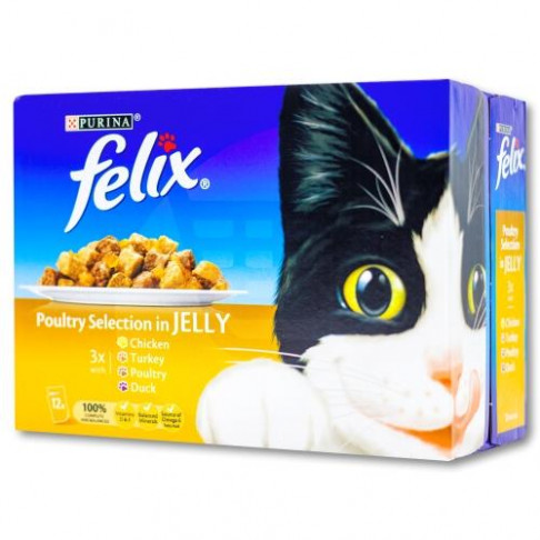 FELIX POULTRYSELECTION IN JELLY X 12 POUCHES