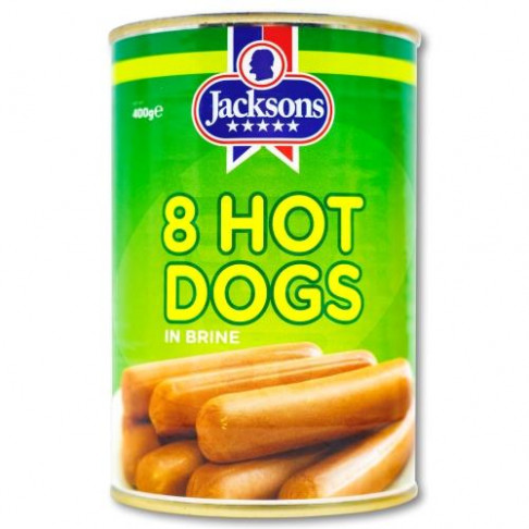 JACKSON HOT DOGS SAUSAGES x8 400gr