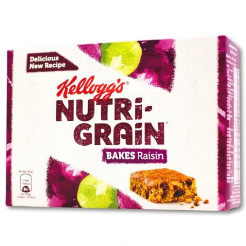 KELLOGG`S NUTRI GRAIN CEREAL BARS BAKES RAISINS X 6 45gr