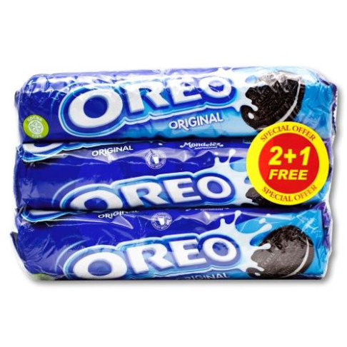 OREO ORIGINAL TUBE BISCUIT 2+1 FREE PACK 154gr