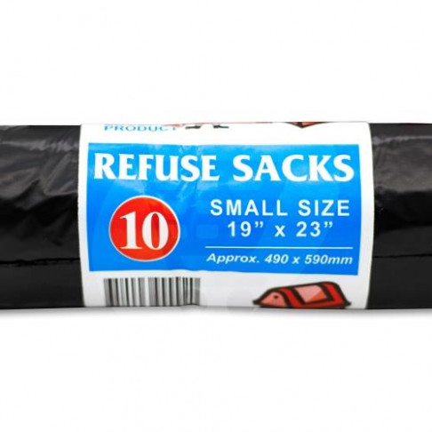 BLACK GARBAGE BAGS ROLL x10 - SMALL - 19`X23`