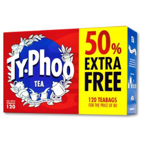 TY-PHOO TEABAGS 50% EXTRA FREE X 120