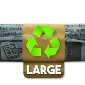 GREY RECYCLING GARBAGE BAG ROLL X  10 - LARGE  - 32`x40`