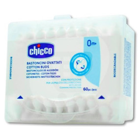 CHICCO COTTON BUDS WITH EAR PROTECTION x60pcs