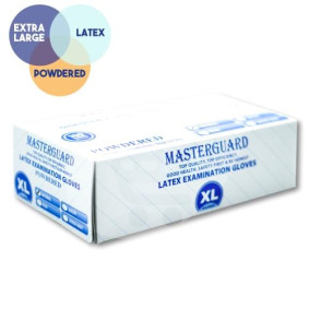 MASTERGUARD LATEX GLOVES - X LARGE - POWDERED  x100