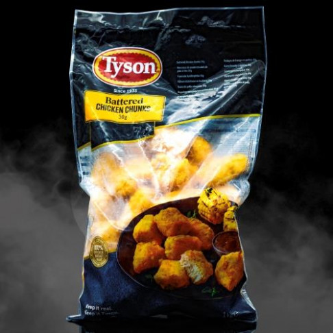 TYSON FROZEN CHICKEN CHUNKS BATTERED1kg