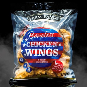 FARM RANGE AMERICAN STYLE BONELESS CHICKEN WINGS 520gr