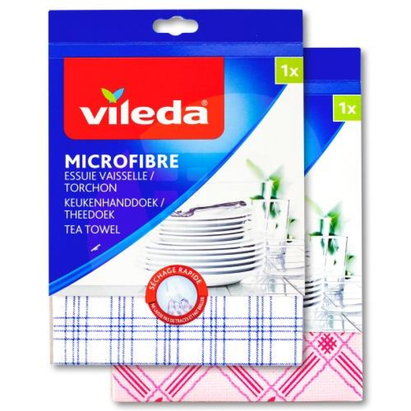TEA TOWEL Vileda - torchon vaisselle en microfibre 60 x 40, lot de 3