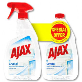 AJAX CRYSTAL CLEAN GLASS SPRAY 750ml X 2