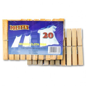 POLITEX WOODEN CLOTHES PEGS X20