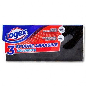 LOGEX SCOURING SPONGES WITH GRIP X 3