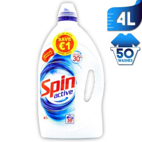SPIN ACTIVE LIQUID LAUNDRY DETERGENT 4ltr (E1 OFF)