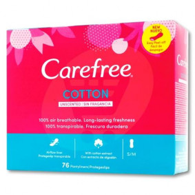 CAREFREE PANTY LINERS WITH COTTON EXTRACT 76 PACK