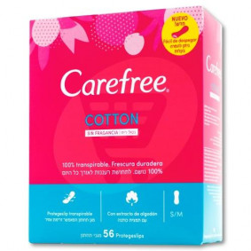 CAREFREE PANTIE LINERS UNSCENTED COTTON  X 56