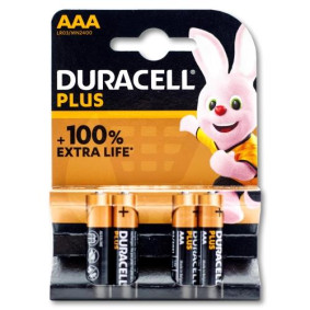DURACELL PLUS POWER  BATTERIES AAA X4