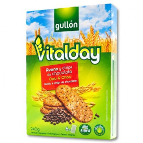 GULLON VITALDAY CEREAL BARS OATS & CHOCOLATE X 6 240gr