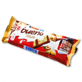 KINDER BUENO CHOCOLATE BAR WHITE 43 gr