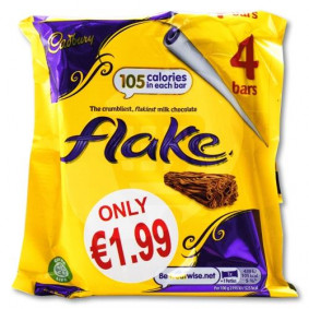 CADBURY FLAKE CHOCOLATE BAR 20gr X 4 @€ 1.99
