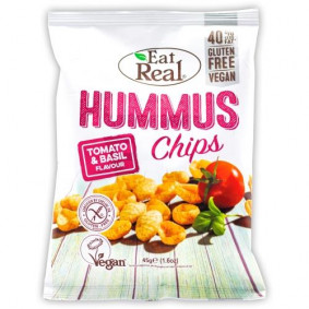 EAT REAL HUMMUS CHIPS TOMATO & BASIL FLAVOUR 45g