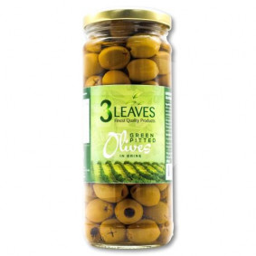 3 LEAVES PITTED GREEN OLIVES JAR 440G (S)