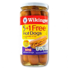 WIKINGER HOT DOGS IN JAR 240g  5+1 FREE