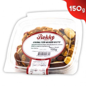 ROKKY PRODUCT UNSALTED MIXED NUTS CONTAINER 160gr