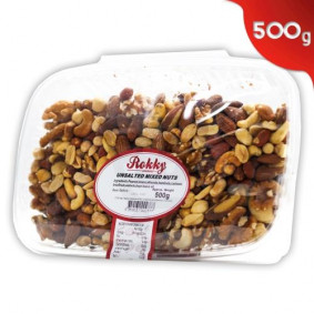ROKKY PRODUCT UNSALTED MIXED NUTS CONTAINER 500gr