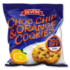 DEVON CHOCLATE CHIP & ORANGE COOKIES 200gr30c OFF