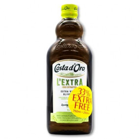 COSTA D`ORO EXTRA VIRGIN OLIVE OIL 1L 33% EXTRA FREE
