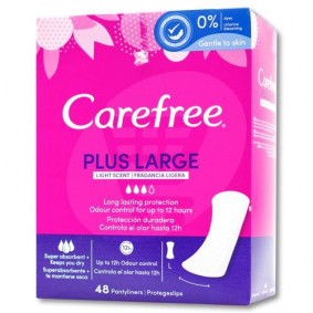 CAREFREE PANTY LINERS PLUS LARGE 48 PACK