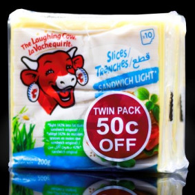 THE LAUGHING COW CHEESE SLICES LIGHT SANDWICH 10PACK x2 200gr (50c OFF)