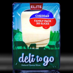 ELITE CHEDDAR CHEESE SLICES FAMILY PACK 400gr