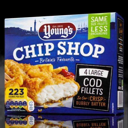 YOUNGS FROZEN  COD FILLETS IN BUBBLY BATTER X 4 X 480gr