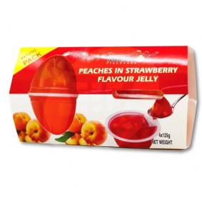 MEDALLION PEACHES IN STRAWBERRY JELLY