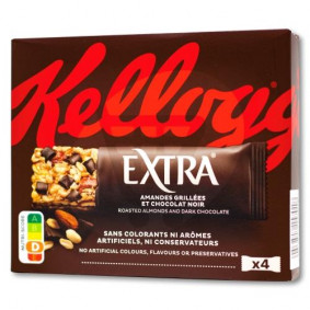 KELLOGG`S EXTRA NUT BAR ALMONDS & DARKCHOCOLATE X 4