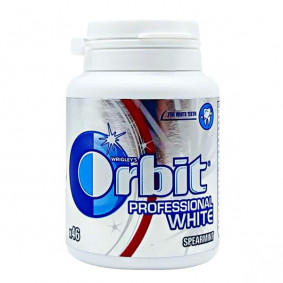 ORBIT PROFESSIONAL SUGAR FREE WHITE SPEARMINT CHEWING GUM  X 46