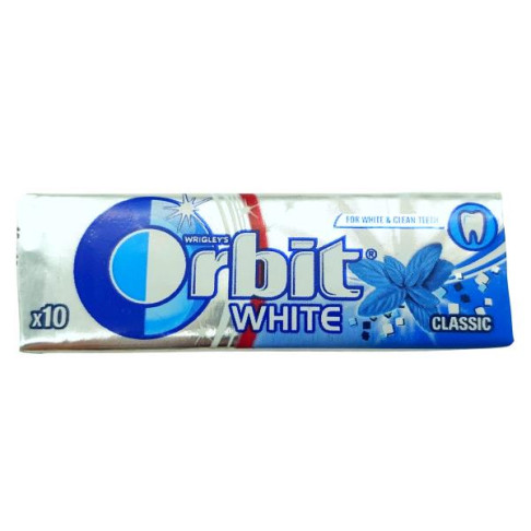 ORBIT SUGAR FREE WHITE CHEWING GUM X 10