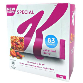 KELLOGG`S SPECIAL K CEREAL BARS RED BERRY X 6