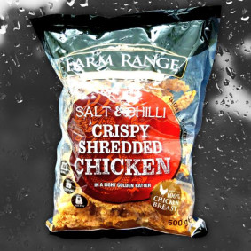 FARM RANGE CRISPY SHREDDED CHICKEN SALT & CHILLI 500gr