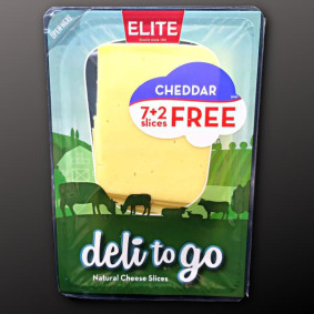 ELITE CHEDDAR CHEESE SLICES 7+2 FREE 180gr